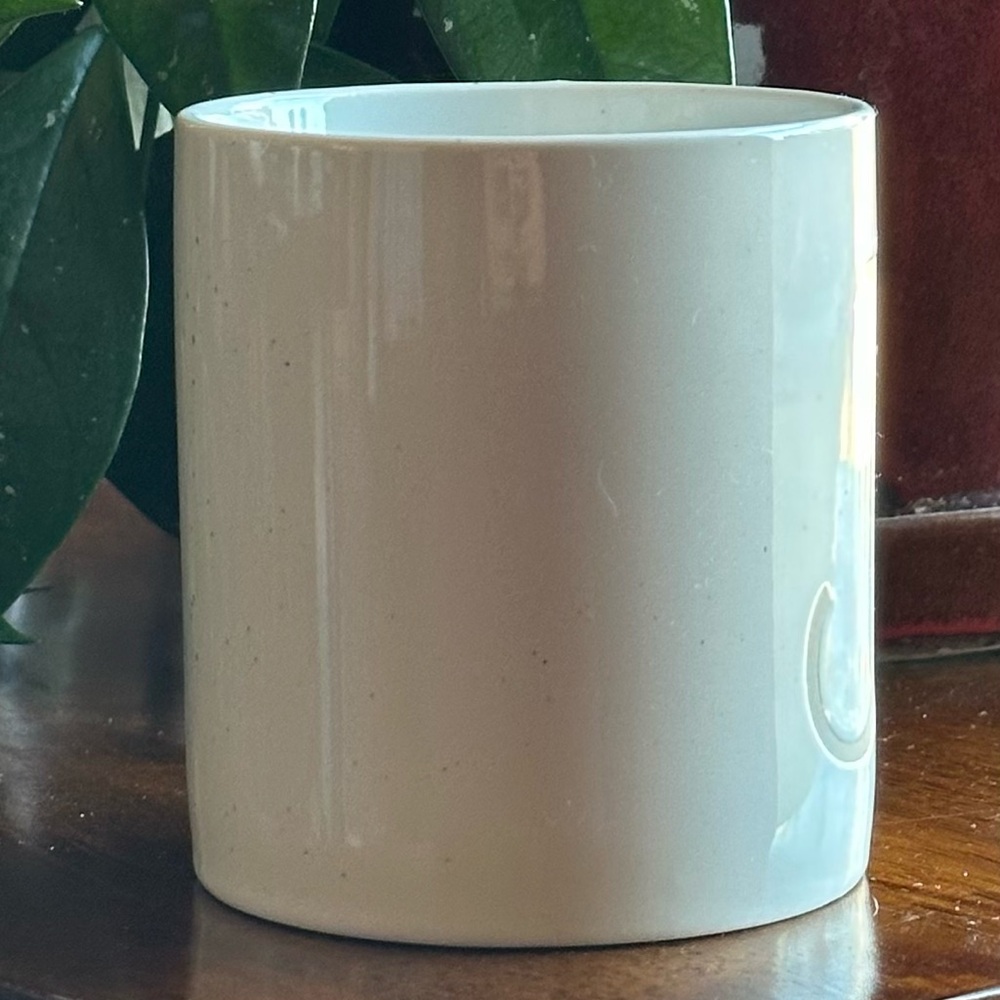 J Initial Mug Threshold Neutral Speckled Stoneware Monogram Coffee Cup - Picture 2 of 8